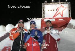 05.03.2005, Hochfilzen, Austria (AUT) Sven Fischer (GER), Ole Einar Bjoerndalen (NOR), Ilmars Bricis (LAT), (l-r) - IBU World Championships Biathlon, sprint men, Hochfilzen (AUT). www.nordicfocus.com. © Furtner/NordicFocus. Every downloaded picture is fee-liable.