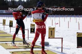 19.03.2005, Khanty-Mansiysk, Russia (RUS) Raphael Poiree (FRA), Ole Einar Bjoerndalen (NOR), (l-r) - IBU World Cup Biathlon, mass start men, Khanty-Mansiysk (RUS). www.nordicfocus.com. © Furtner/NordicFocus. Every downloaded picture is fee-liable.