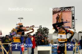 26.03.2006, Holmenkollen, Norway (NOR) Anna Carin Olofsson (SWE), Magdalena Neuner (GER), (l-r) - IBU World Cup Biathlon, mass start women, Holmenkollen (NOR). www.nordicfocus.com. © Manzoni/NordicFocus. Every downloaded picture is fee-liable.