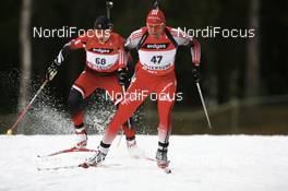 Biathlon - IBU World Cup Biathlon individual men 20km - Ostersund (SWE): Matthias Simmen (SUI), David Leoni (CAN).
