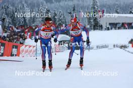 Biathlon - IBU World Cup Biathlon relay men 4x7.5km - Hochfilzen (AUT): Maxim Tchoudov (RUS), Dmitri Iarochenko (RUS).