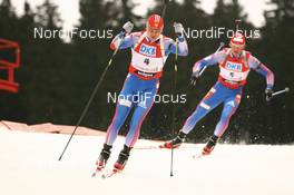 Biathlon - IBU World Cup Biathlon pursuit men 12.5km in the Rennsteig-Arena - Oberhof (GER): Ivan Tcherezov (RUS), Dmitri Iarochenko (RUS).