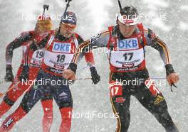Biathlon - IBU World Cup Biathlon pursuit men 12.5km - Hochfilzen (AUT): Sven Fischer (GER), Lowell Bailey (USA).