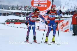 Biathlon - IBU World Cup Biathlon relay men 4x7.5km - Hochfilzen (AUT): Maxim Tchoudov (RUS), Sergei Rozhkov (RUS).