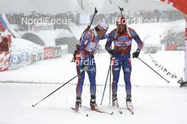 Biathlon - IBU World Cup Biathlon pursuit men 12.5km - Hochfilzen (AUT): Ivan Tcherezov (RUS), Dmitri Iarochenko (RUS).