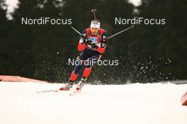 Biathlon - IBU World Cup Biathlon pursuit men 12.5km in the Rennsteig-Arena - Oberhof (GER): Vincent Defrasne (FRA).