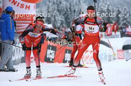 Biathlon - IBU World Cup Biathlon relay men 4x7.5km - Hochfilzen (AUT): Matthias Simmen (SUI), Roland Zwahlen (SUI).