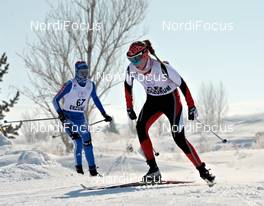 22.02.2012, Erzurum, Turkey (TUR): l-r: Natalia Zhukova (RUS), Teresa Stadlober (AUT), Atomic, Swix, adidas, Loeffler - FIS junior world ski championships cross-country, 5km women, Erzurum (TUR). www.nordicfocus.com. © Felgenhauer/NordicFocus. Every downloaded picture is fee-liable.