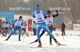 25.02.2012, Erzurum, Turkey (TUR): l-r: Manuel Maierhofer (ITA), Jonas Baumann (SUI), Atomic, Alpina, Sportful, Leki, Odlo - FIS junior world ski championships nordic combined, individual gundersen HS108/10km, Erzurum (TUR). www.nordicfocus.com. © Felgenhauer/NordicFocus. Every downloaded picture is fee-liable.