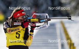 27.01.2013, Obertillach, Austria (AUT): Franziska PREUSS (GER) - IBU Youth and Junior world ski championships biathlon, pursuit women, Obertillach (AUT). www.nordicfocus.com. © Wukits/NordicFocus. Every downloaded picture is fee-liable.