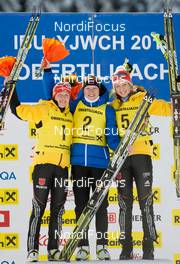 27.01.2013, Obertillach, Austria (AUT): Laura DAHLMEIER (GER) - Olga PODCHUFAROVA (RUS) -Franziska PREUSS (GER) - IBU Youth and Junior world ski championships biathlon, pursuit women, Obertillach (AUT). www.nordicfocus.com. © Wukits/NordicFocus. Every downloaded picture is fee-liable.