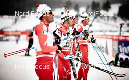 07.12.2014, Lillehammer, Norway (NOR): Federico Pellegrino (ITA), David Hofer (ITA), Dietmar Noeckler (ITA), (l-r)  - FIS world cup cross-country, pursuit men, Lillehammer (NOR). www.nordicfocus.com. © Felgenhauer/NordicFocus. Every downloaded picture is fee-liable.