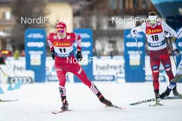 29.12.2018, Toblach, Italy (ITA): Alexander Bolshunov (RUS), Maciej Starega (POL), (l-r)  - FIS world cup cross-country, tour de ski, individual sprint, Toblach (ITA). www.nordicfocus.com. © Modica/NordicFocus. Every downloaded picture is fee-liable.