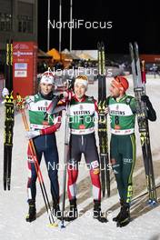 24.11.2018, Ruka, Finland (FIN): Jarl Magnus Riiber (NOR), Mario Seidl (AUT), Johannes Rydzek (GER), (l-r)  - FIS world cup nordic combined, individual gundersen HS142/10km, Ruka (FIN). www.nordicfocus.com. © Modica/NordicFocus. Every downloaded picture is fee-liable.