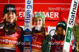 30.11.2018, Lillehammer, Norway (NOR): Sara Takanashi (JPN), Maren Lundby (NOR), Juliane Seyfarth (GER) - FIS world cup ski jumping ladies, individual HS98, Lillehammer (NOR). www.nordicfocus.com. © Tumashov /NordicFocus. Every downloaded picture is fee-liable.