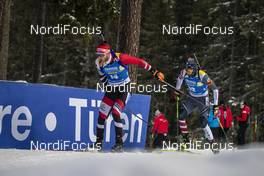 01.12.2019, Oestersund, Sweden, (SWE): Simon Eder (AUT), Leif Nordgren (USA) - IBU world cup biathlon, sprint men, Oestersund (SWE). www.nordicfocus.com. © Nico Manzoni/NordicFocus. Every downloaded picture is fee-liable.