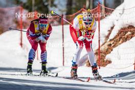 23.02.2019, Seefeld, Austria (AUT): Natalia Nepryaeva (RUS), Astrid Uhrenholdt Jacobsen (NOR), (l-r)  - FIS nordic world ski championships, cross-country, skiathlon women, Seefeld (AUT). www.nordicfocus.com. © Modica/NordicFocus. Every downloaded picture is fee-liable.