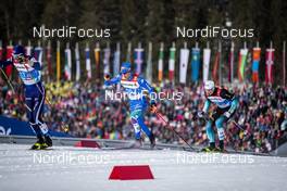 24.02.2019, Seefeld, Austria (AUT): Ristomatti Hakola (FIN), Federico Pellegrino (ITA), Lucas Chanavat (FRA), (l-r)  - FIS nordic world ski championships, cross-country, team sprint, Seefeld (AUT). www.nordicfocus.com. © Modica/NordicFocus. Every downloaded picture is fee-liable.