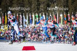 24.02.2019, Seefeld, Austria (AUT): Gleb Retivykh (RUS), Francesco De Fabiani (ITA), Richard Jouve (FRA), (l-r)  - FIS nordic world ski championships, cross-country, team sprint, Seefeld (AUT). www.nordicfocus.com. © Modica/NordicFocus. Every downloaded picture is fee-liable.