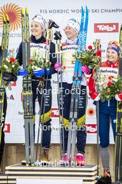 24.02.2019, Seefeld, Austria (AUT): Maja Dahlqvist (SWE), Stina Nilsson (SWE), (l-r) - FIS nordic world ski championships, cross-country, team sprint, Seefeld (AUT). www.nordicfocus.com. © Modica/NordicFocus. Every downloaded picture is fee-liable.