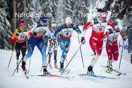 29.11.2019, Ruka, Finland (FIN): Katharina Hennig (GER), Laurien Van Der Graaff (SUI), Sophie Caldwell (USA), Ane Appelkvist Stenseth (NOR), Anna Svendsen (NOR), (l-r)  - FIS world cup cross-country, individual sprint, Ruka (FIN). www.nordicfocus.com. © Modica/NordicFocus. Every downloaded picture is fee-liable.