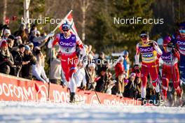 07.12.2019, Lillehammer, Norway (NOR): Hans Christer Holund (NOR), Johannes Hoesflot Klaebo (NOR), (l-r)  - FIS world cup cross-country, skiathlon men, Lillehammer (NOR). www.nordicfocus.com. © Modica/NordicFocus. Every downloaded picture is fee-liable.