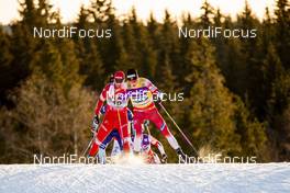 07.12.2019, Lillehammer, Norway (NOR): Johannes Hoesflot Klaebo (NOR), Sergey Ustiugov (RUS), (l-r)  - FIS world cup cross-country, skiathlon men, Lillehammer (NOR). www.nordicfocus.com. © Modica/NordicFocus. Every downloaded picture is fee-liable.