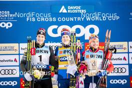 14.12.2019, Davos, Switzerland (SUI): Lucas Chanavat (FRA), Johannes Hoesflot Klaebo (NOR), Haavard Solaas Taugboel (NOR), (l-r)  - FIS world cup cross-country, individual sprint, Davos (SUI). www.nordicfocus.com. © Modica/NordicFocus. Every downloaded picture is fee-liable.