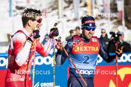 29.12.2019, Lenzerheide, Switzerland (SUI): Federico Pellegrino (ITA), Johannes Hoesflot Klaebo (NOR), (l-r)  - FIS world cup cross-country, tour de ski, individual sprint, Lenzerheide (SUI). www.nordicfocus.com. © Modica/NordicFocus. Every downloaded picture is fee-liable.