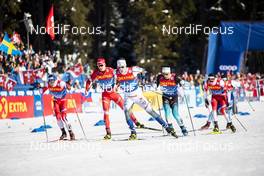 29.12.2019, Lenzerheide, Switzerland (SUI): Johan Haeggstroem (SWE), Gleb Retivykh (RUS), Richard Jouve (FRA) - FIS world cup cross-country, tour de ski, individual sprint, Lenzerheide (SUI). www.nordicfocus.com. © Modica/NordicFocus. Every downloaded picture is fee-liable.