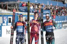 29.12.2019, Lenzerheide, Switzerland (SUI): Federico Pellegrino (ITA), Johannes Hoesflot Klaebo (NOR), Richard Jouve (FRA), l-r - FIS world cup cross-country, tour de ski, individual sprint, Lenzerheide (SUI). www.nordicfocus.com. © Modica/NordicFocus. Every downloaded picture is fee-liable.