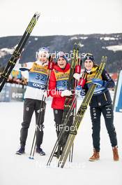 31.12.2019, Toblach, Italy (ITA): Ingvild Flugstad Oestberg (NOR), Therese Johaug (NOR), Ebba Andersson (SWE), (l-r)  - FIS world cup cross-country, tour de ski, 10km women, Toblach (ITA). www.nordicfocus.com. © Modica/NordicFocus. Every downloaded picture is fee-liable.