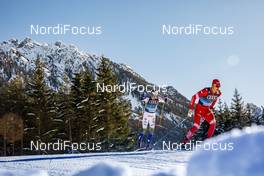 31.12.2019, Toblach, Italy (ITA): Calle Halfvarsson (SWE), Gleb Retivykh (RUS), (l-r)  - FIS world cup cross-country, tour de ski, 10km women, Toblach (ITA). www.nordicfocus.com. © Modica/NordicFocus. Every downloaded picture is fee-liable.
