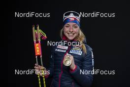 13.02.2020, Antholz, Italy (ITA): Marketa Davidova (CZE) - IBU World Championships Biathlon, medals, Antholz (ITA). www.nordicfocus.com. © Manzoni/NordicFocus. Every downloaded picture is fee-liable.