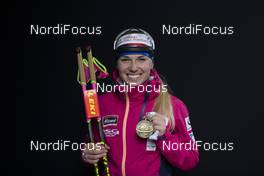 13.02.2020, Antholz, Italy (ITA): Eva Puskarcikova (CZE) - IBU World Championships Biathlon, medals, Antholz (ITA). www.nordicfocus.com. © Manzoni/NordicFocus. Every downloaded picture is fee-liable.