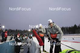 03.12.2020, Kontiolahti, Finland (FIN): Johannes Thingnes Boe (NOR), Tarjei Boe (NOR), (l-r) -  IBU World Cup Biathlon, sprint men, Kontiolahti (FIN). www.nordicfocus.com. © Manzoni/NordicFocus. Every downloaded picture is fee-liable.