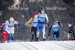 04.01.2020, Val di Fiemme, Italy (ITA): Maja Dahlqvist (SWE), Laurien Van Der Graaf (SUI), Katharina Hennig (GER), Elisa Brocard (ITA), (l-r)  - FIS world cup cross-country, tour de ski, individual sprint, Val di Fiemme (ITA). www.nordicfocus.com. © Modica/NordicFocus. Every downloaded picture is fee-liable.