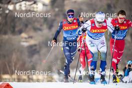 04.01.2020, Val di Fiemme, Italy (ITA): Federico Pellegrino (ITA), Denis Spitsov (RUS), (l-r)  - FIS world cup cross-country, tour de ski, individual sprint, Val di Fiemme (ITA). www.nordicfocus.com. © Modica/NordicFocus. Every downloaded picture is fee-liable.