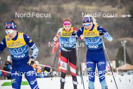 03.01.2020, Val di Fiemme, Italy (ITA): Teresa Stadlober (AUT), Anne Kylloenen (FIN), (l-r)  - FIS world cup cross-country, tour de ski, mass women, Val di Fiemme (ITA). www.nordicfocus.com. © Modica/NordicFocus. Every downloaded picture is fee-liable.