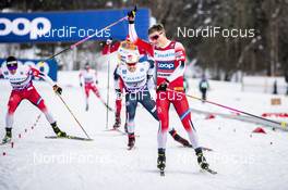 04.03.2020, Konnerud, Norway (NOR): Johannes Hoesflot Klaebo (NOR), Sindre Bjoernestad Skar (NOR), Haavard Solaas Taugboel (NOR), (l-r)  - FIS world cup cross-country, individual sprint, Konnerud (NOR). www.nordicfocus.com. © Modica/NordicFocus. Every downloaded picture is fee-liable.