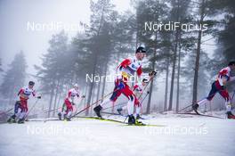 08.03.2020, Oslo, Norway (NOR): Sindre Bjoernestad Skar (NOR), Johannes Hoesflot Klaebo (NOR), Simen Hegstad Krueger (NOR), (l-r)  - FIS world cup cross-country, mass men, Oslo (NOR). www.nordicfocus.com. © Modica/NordicFocus. Every downloaded picture is fee-liable.