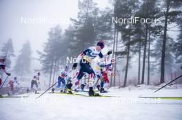 08.03.2020, Oslo, Norway (NOR): Daniel Stock (NOR), Dario Cologna (SUI), Jens Burman (SWE), (l-r)  - FIS world cup cross-country, mass men, Oslo (NOR). www.nordicfocus.com. © Modica/NordicFocus. Every downloaded picture is fee-liable.