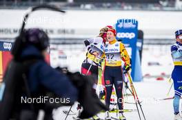 07.03.2020, Oslo, Norway (NOR): Teresa Stadlober (AUT), Therese Johaug (NOR), Katharina Hennig (GER), (l-r)  - FIS world cup cross-country, mass women, Oslo (NOR). www.nordicfocus.com. © Modica/NordicFocus. Every downloaded picture is fee-liable.