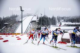 07.03.2020, Oslo, Norway (NOR): Ragnhild Haga (NOR), Nadine Faehndrich (SUI), Silje Theodorsen (NOR), (l-r)  - FIS world cup cross-country, mass women, Oslo (NOR). www.nordicfocus.com. © Modica/NordicFocus. Every downloaded picture is fee-liable.