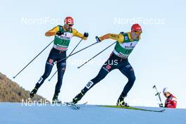 11.01.2020, Val di Fiemme, Italy (ITA): Johannes Rydzek (GER), Eric Frenzel (GER) (l-r) - FIS world cup nordic combined, individual gundersen HS104/10km, Val di Fiemme (ITA). www.nordicfocus.com. © Volk/NordicFocus. Every downloaded picture is fee-liable.