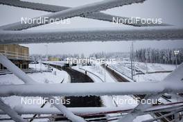 07.01.2021, Oberhof, Germany (GER): Feature: Venue with from the athletes bridge onto the entrance -  IBU World Cup Biathlon, training, Oberhof (GER). www.nordicfocus.com. © Manzoni/NordicFocus. Every downloaded picture is fee-liable.