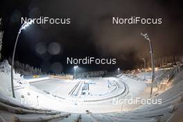 07.01.2021, Oberhof, Germany (GER): Feature: Overview over the new Venue layout in Oberhof with the finish area and the shooting range -  IBU World Cup Biathlon, training, Oberhof (GER). www.nordicfocus.com. © Manzoni/NordicFocus. Every downloaded picture is fee-liable.