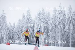 07.01.2021, Oberhof, Germany (GER): Arnd Peiffer (GER), Erik Lesser (GER), (l-r) -  IBU World Cup Biathlon, training, Oberhof (GER). www.nordicfocus.com. © Manzoni/NordicFocus. Every downloaded picture is fee-liable.