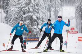 07.01.2021, Oberhof, Germany (GER): Fabien Claude (FRA), Florent Claude (BEL), Emilien Claude (FRA), (l-r) -  IBU World Cup Biathlon, training, Oberhof (GER). www.nordicfocus.com. © Manzoni/NordicFocus. Every downloaded picture is fee-liable.