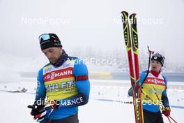 06.01.2021, Oberhof, Germany (GER): Emilien Claude (FRA), Fabien Claude (FRA), (l-r) -  IBU World Cup Biathlon, training, Oberhof (GER). www.nordicfocus.com. © Manzoni/NordicFocus. Every downloaded picture is fee-liable.